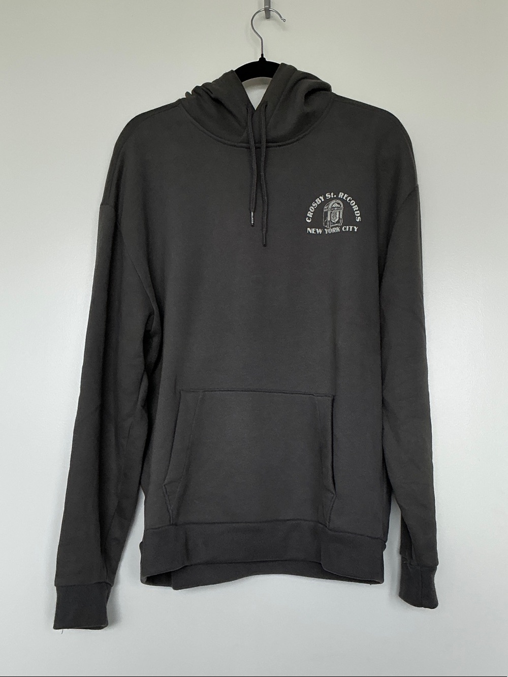 Hollister Men’s Charcoal Gray Hoodie — Crosby St. Records Graphic